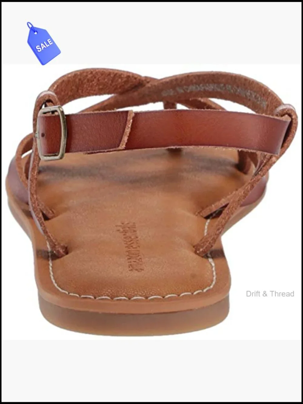 Strappy Flat Sandals with Adjustable Ankle Strap, Padded Insole